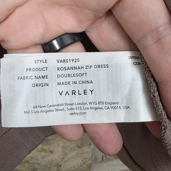 Varley Rosannah Doublesoft Zip Dress In Antler - Picture 6 of 8